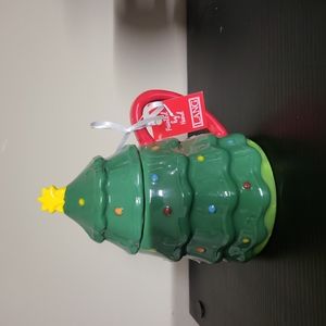 Vintage Style Ceramic Xmas Tree Mug Coffee Cup Lid